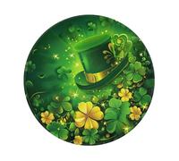 Entemne Small Round Mouse Mat St. Patricks Gold Coin Shamrock Non-Slip Rubber Base Mouse Pad 20cm Computer Mousepad Portable Washable Desk Mat For Office Laptop Gaming Gift, 1 Pc