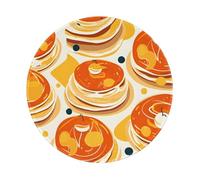 Entemne Small Round Mouse Mat Tasty Biscuits Pattern Non-Slip Rubber Base Mouse Pad 20cm Computer Mousepad Portable Washable Desk Mat For Office Laptop Gaming Gift, 1 Pc