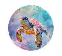 Entemne Small Round Mouse Mat Tortoise Animal Turtle Non-Slip Rubber Base Mouse Pad 20cm Computer Mousepad Portable Washable Desk Mat For Office Laptop Gaming Gift, 4 Pcs