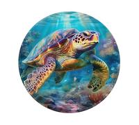 Entemne Small Round Mouse Mat Tortoise Sea Turtle Non-Slip Rubber Base Mouse Pad 20cm Computer Mousepad Portable Washable Desk Mat For Office Laptop Gaming Gift, 1 Pc