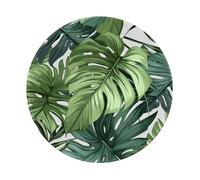Entemne Small Round Mouse Mat Tropical Banana Monstera Leaves Non-Slip Rubber Base Mouse Pad 20cm Computer Mousepad Portable Washable Desk Mat For Office Laptop Gaming Gift, 2 Pcs