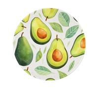 Entemne Small Round Mouse Mat Tropical_Fruit Avocado Pattern Non-Slip Rubber Base Mouse Pad 20cm Computer Mousepad Portable Washable Desk Mat For Office Laptop Gaming Gift, 4 Pcs