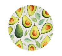 Entemne Small Round Mouse Mat Tropical Fruit Pattern Avocado Non-Slip Rubber Base Mouse Pad 20cm Computer Mousepad Portable Washable Desk Mat For Office Laptop Gaming Gift, 1 Pc