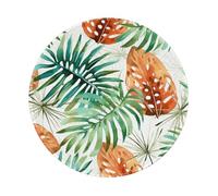 Entemne Small Round Mouse Mat Tropical Palm Leaves Autumn Non-Slip Rubber Base Mouse Pad 20cm Computer Mousepad Portable Washable Desk Mat For Office Laptop Gaming Gift, 4 Pcs