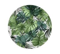 Entemne Small Round Mouse Mat Tropical Pattern Palm Leaves Monstera Non-Slip Rubber Base Mouse Pad 20cm Computer Mousepad Portable Washable Desk Mat For Office Laptop Gaming Gift, 4 Pcs