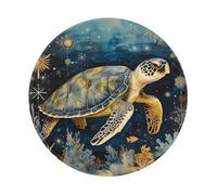 Entemne Small Round Mouse Mat Underwater Sea Turtle Non-Slip Rubber Base Mouse Pad 20cm Computer Mousepad Portable Washable Desk Mat For Office Laptop Gaming Gift, 2 Pcs