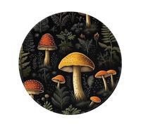 Entemne Small Round Mouse Mat Vintage Woodland Nature Mushroom Pattern Non-Slip Rubber Base Mouse Pad 20cm Computer Mousepad Portable Washable Desk Mat For Office Laptop Gaming Gift, 1 Pc
