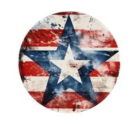 Entemne Small Round Mouse Mat Western Texas Star Flag Non-Slip Rubber Base Mouse Pad 20cm Computer Mousepad Portable Washable Desk Mat For Office Laptop Gaming Gift, 4 Pcs