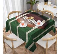 Entemne Square Tablecloth 140x140 CM American Football Field Washable Soft Wrinkle Free Dustproof Table Cover For Dining Table Kitchen Picnic Party Mahjong Table Cover