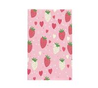 Entemne Strawberry Pink Hearts Tea Towel for Kitchen Absorbent Waffle Teatowels Microfiber Hand Towel Quick Drying Dishcloths for Housewarming Gift New Home Decor, 16x26 In