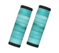 Entemne Teal Green Wood Board Luggage Handle Wraps 2 Pack Luggage Identifiers for Suitcase Soft Neoprene Handle Covers for Trolley Door Handles Grip Travel Accessories