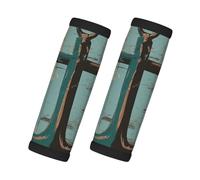 Entemne Teal Green Wooden Board Anchor Luggage Handle Wraps 2 Pack Luggage Identifiers for Suitcase Soft Neoprene Handle Covers for Trolley Door Handles Grip Travel Accessories