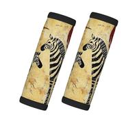 Entemne Vintage African Zebra Art Luggage Handle Wraps 2 Pack Luggage Identifiers for Suitcase Soft Neoprene Handle Covers for Trolley Door Handles Grip Travel Accessories