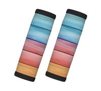 Entemne Wood Board Colorful Luggage Handle Wraps 2 Pack Luggage Identifiers for Suitcase Soft Neoprene Handle Covers for Trolley Door Handles Grip Travel Accessories