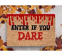 Enter If You Dare Halloween Doormats,Outdoor Halloween Decor,Spooky Doormats,Non Slip Floor Mat for Home Bathroom Kitchen Entrance 24X16 Inch