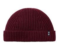 Enter the Complex® Merino Trawler Beanie, 100% Merino Wool, Short Roll Hat, Bordeaux, bordeaux, One Size
