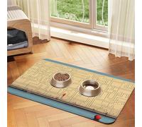 Enter The Maze of Thinking Pet Feeding Mat Dog Cat Eating Food Absorbent Leather Tablecloth for and Water Bowl Waterproof No Stains Quick Dry Non-Slip 17.72 * 11.8IN