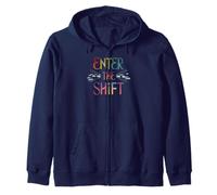 Enter the Shift Spiritual Awakening Rainbow Portal Quote Zip Hoodie