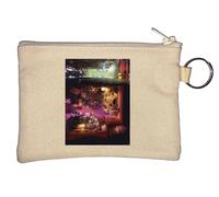 Enter The Void dystopian Lonely Urban Living Art Key Chain Coin Purse Beige