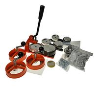 Enterprise Products Micro Badge Maker Multi Kit, 3 Sizes, 750 Component Sets, Circle Cutters, UK-Made, Metal, Red, 25mm, 38mm, 45mm