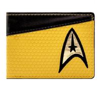 Enterprise USS Starfleet Emblem Final Frontier Command Uniform Wallet Bi-Fold Coin Pocket & Card Holder, Yellow