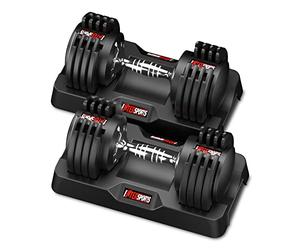 EnterSports 12kgx2 Adjustable Dumbbells Dumbbell Set for Saving Place, Dumbbells Adjustable with Non-Slip Handle 5 Weight Levels-2-12kg, Good for Home, Office, Gym, Body Training