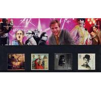 Entertainers Tales - Presentation Pack :: 19p stamp - Freddie Mercury / Queen :: 26p stamp - Bobby Moore / World Cup 1966 :: 44p stamp - Dr Who - Dalek :: 64p stamp - Charlie Chaplin