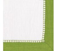 Entertaining with Caspari Set of Two Linen Bright Green Paper Cocktail Napkins Packages, 20 per Package