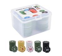 Entertainment Card Chips Set, Bold Numbered Design, 100 Pieces, Numbered Poker Chips, Game Bacc-arat Supplies, Portable Carrying Case Included, for Night Party Tournament