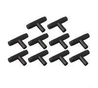 Entgoinggo 1/2/5/10 Pack 50mm Aluminum Alloy T Bar Knob Kitchen Cabinet Door Drawer Cupboard Handle(Black 10pc)