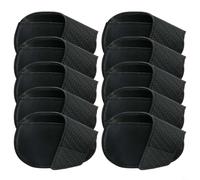 Entgoinggo 10 Pack For Golf Iron Covers Double-Layer Club Head Protectors With Perforated For Easy ID Flexible Sleeves Guard Against Scratches And Impacts(10 L black)