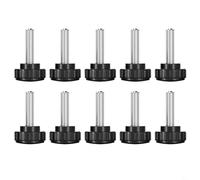 Entgoinggo 10 Pack M8 35Mm Metric Male Thread Screw Hand Knobs 22Mm Diameter Matte Black Plastic Head 304 Stainless Steel Clamping Knobs For Industrial Machinery And(16 black)