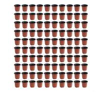 Entgoinggo 100 Pack Plastic Plant Pots, With Raised Drainage Holes, For Cuttings Herbs And Succulents Flexible Transplant Nursery Containers, For Garden(100)