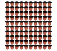 Entgoinggo 100 Pack Plastic Plant Pots, With Raised Drainage Holes, For Cuttings Herbs And Succulents Flexible Transplant Nursery Containers, For Garden(120#)