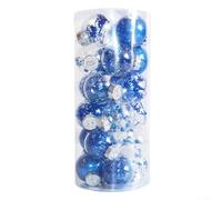 Entgoinggo 24Pcs Christmas Balls Baubles, ChristmasTree Balls Decor Shatterproof Mini Xmas Hanging Ball for Xmas Trees Wreath Garland Holiday Wedding Party Decoration(Blue)