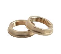 Entgoinggo 2Pcs 1-1/4" Inches For BSP Brass Back Nut, Brass Back-nut, Flanged Basin Waste Brass Backnut for Wash Hand Basin Bathroom Kitchen Sink
