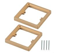 Entgoinggo 2pcs Square Spacer 10MM Single Socket Spacer 1 Gang Frame Plate With 4pcs Screws(Gold)