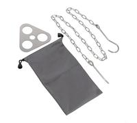 Entgoinggo Adjustable Campfire Tripod Pot Hanger For Coleman And for WEBER Portable Stainless Steel Hanging Rack With Chain For Outdoor Camping Cooking And BBQ Parties(Silver)