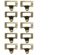 Entgoinggo Antique Brass Cabinet Label Pulls Vintage File Name Card Holders For Drawers Retro Metal Frame Handles For Jewelry Boxes Apothecary Cases And Storage Cupboards
