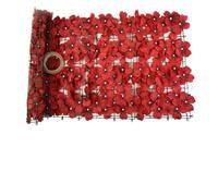 Entgoinggo Artificial For Cherry Blossom Hedge Privacy Fence Screen Dense PE Garden Windbreak Panel For Wall Decoration And Outdoor Shielding Weather Resistant(red)