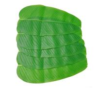 Entgoinggo Artificial Tropical Banana Leaves, 5Pcs Fake Banana Leaves Plant Leaves Jungle Theme Party Table Decor for Hawaiian Beach Party Wedding Christmas Decoration