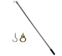 Entgoinggo Attic Ladder Pull Down Kit Stainless Steel Extension Pole For Loft Hatch for access Heavy Duty Stair Pull Hook System With Storage Assembly For Improvement