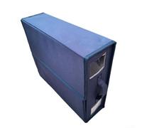 Entgoinggo Bed Sheet Organiser Storage Box With Transparent Window And Label Non Woven Foldable Beddings Storage With Handles For Linen Closet Bedding Organisation(Dark blue)