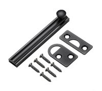 Entgoinggo Brass Barn Slide Bolt Door Latch Lock, For Secure Home And Bathroom Gate Hardware Sturdy Rust Resistant Bolt With Screws For Easy Installation(Black 4inch)