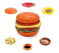 Entgoinggo Burger Shaped Sauce Dishes Set Of 6 Plastic Dipping Bowls, For Sushi Ketchup Condiments Cute, For Mini Seasoning Cups, For Home Dining BBQ Picnic Party