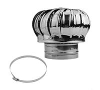 Entgoinggo Chimney Spinner Cowl, Rotating Stainless Steel Top Cover, for Ventilation Flue Pipes Smoke Chimney Extraction Flue Cover Vent Top Guard Pot (Ø150 MM)
