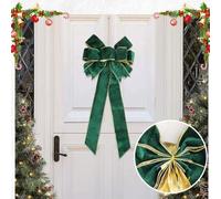Entgoinggo Christmas Bows, Christmas Big Flannelette Bow Christmas Tree Decoration Pendant, Large Christmas Tree Bow for Xmas Home Pary Wedding Decor(green)