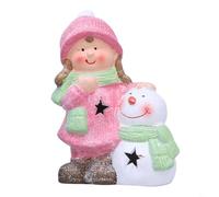 Entgoinggo Christmas Dolls, Christmas Light-Up Porcelain Dolls Ornament Festive Decoration Figurine Charming Boy Girl Design(Girl)