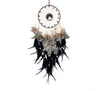 Entgoinggo Colorful Feather, For Dream Catcher, With, For Crystal Stones: Elegant Boho Wall Hanging Decor, For Bedroom Living Room Protective Good Luck Ornament,(Black)