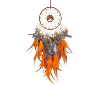 Entgoinggo Colorful Feather, For Dream Catcher, With, For Crystal Stones: Elegant Boho Wall Hanging Decor, For Bedroom Living Room Protective Good Luck Ornament,(Orange)